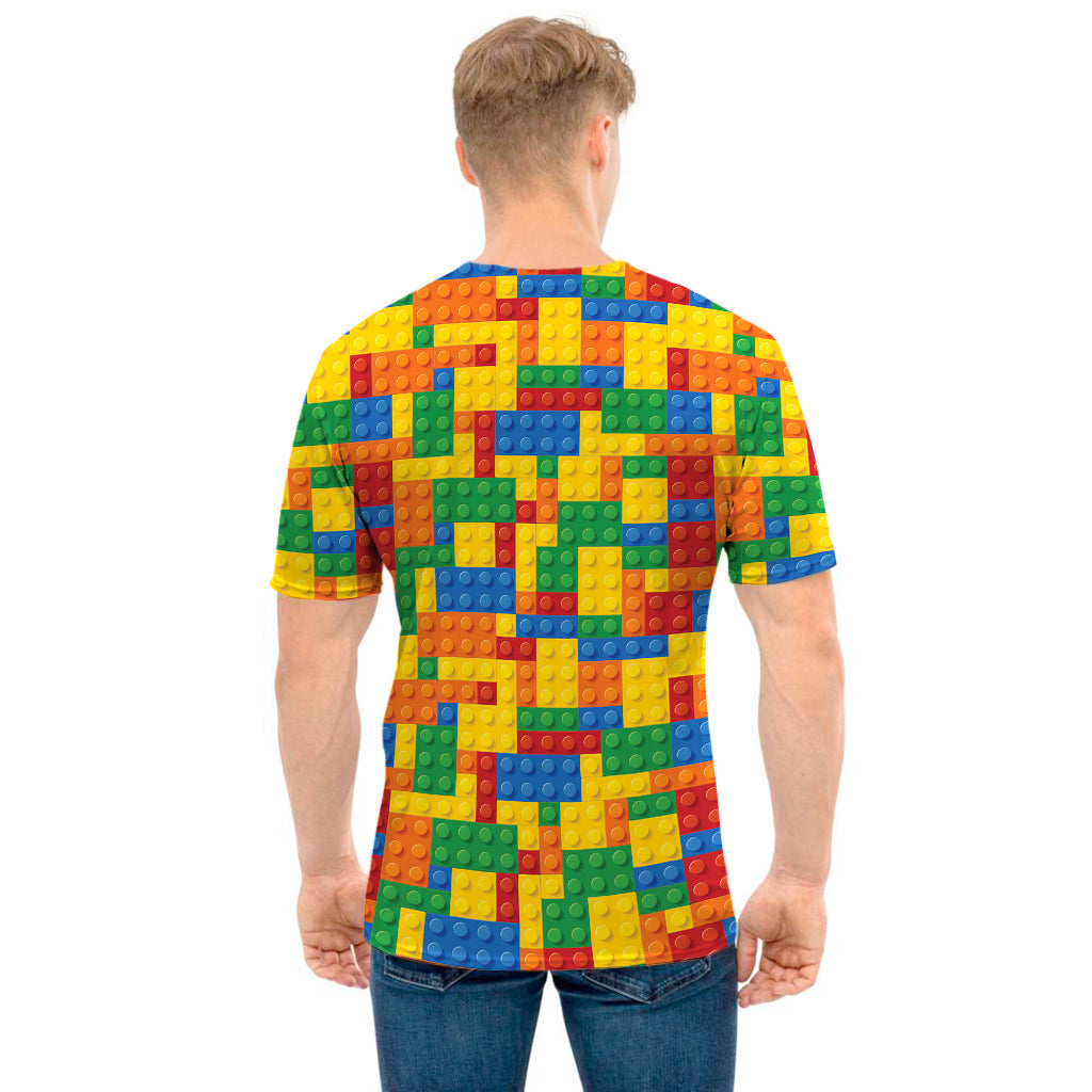 Plastic Building Blocks Pattern Print Men's T-Shirt