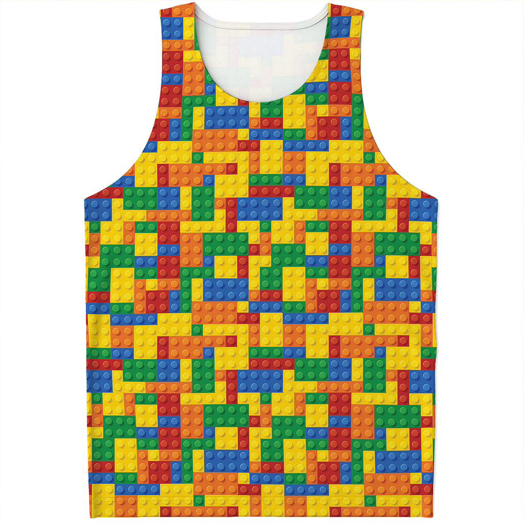 Plastic Building Blocks Pattern Print Men's Tank Top