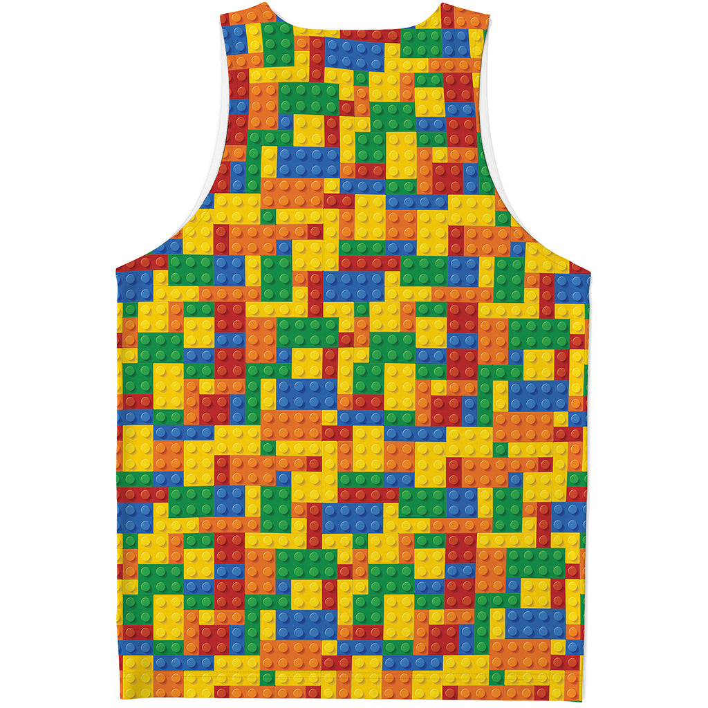 Plastic Building Blocks Pattern Print Men's Tank Top