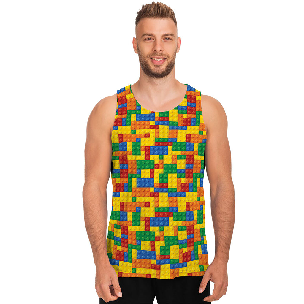 Plastic Building Blocks Pattern Print Men's Tank Top