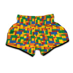 Plastic Building Blocks Pattern Print Muay Thai Boxing Shorts