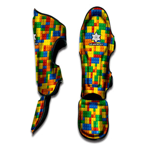 Plastic Building Blocks Pattern Print Muay Thai Shin Guard