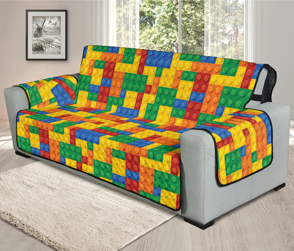 Plastic Building Blocks Pattern Print Oversized Sofa Protector