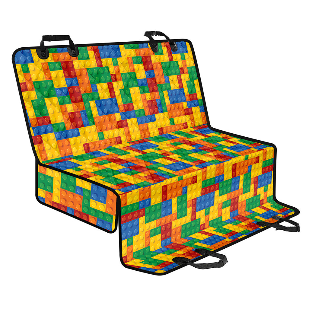 Plastic Building Blocks Pattern Print Pet Car Back Seat Cover