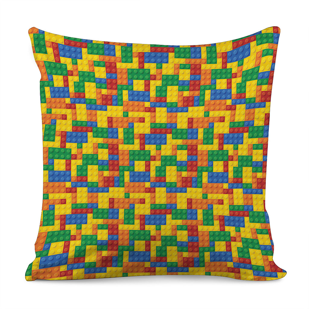 Plastic Building Blocks Pattern Print Pillow Cover