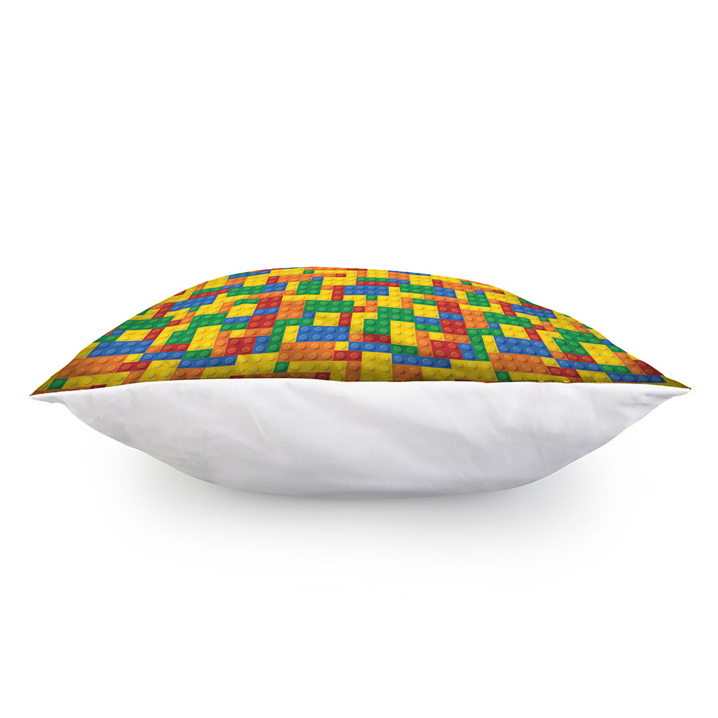 Plastic Building Blocks Pattern Print Pillow Cover