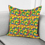 Plastic Building Blocks Pattern Print Pillow Cover