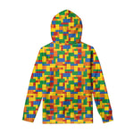 Plastic Building Blocks Pattern Print Pullover Hoodie