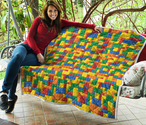 Plastic Building Blocks Pattern Print Quilt