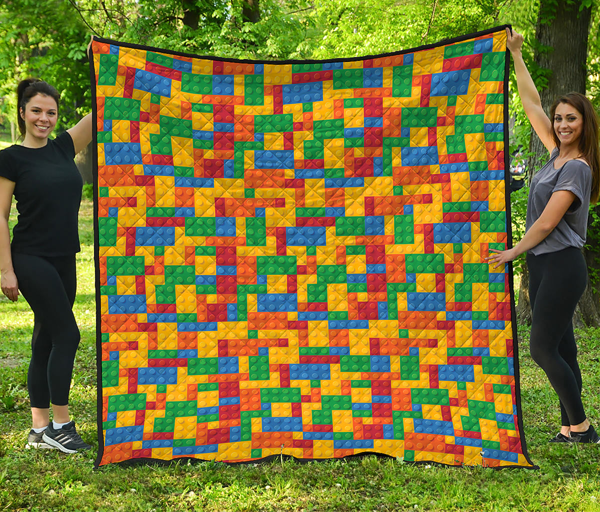 Plastic Building Blocks Pattern Print Quilt