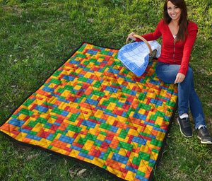 Plastic Building Blocks Pattern Print Quilt