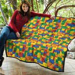 Plastic Building Blocks Pattern Print Quilt