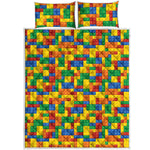 Plastic Building Blocks Pattern Print Quilt Bed Set