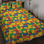 Plastic Building Blocks Pattern Print Quilt Bed Set