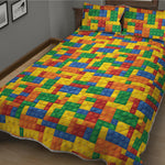 Plastic Building Blocks Pattern Print Quilt Bed Set