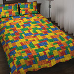 Plastic Building Blocks Pattern Print Quilt Bed Set