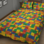 Plastic Building Blocks Pattern Print Quilt Bed Set