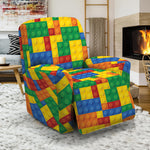 Plastic Building Blocks Pattern Print Recliner Slipcover