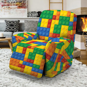 Plastic Building Blocks Pattern Print Recliner Slipcover