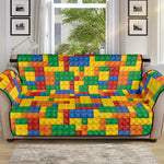 Plastic Building Blocks Pattern Print Sofa Protector