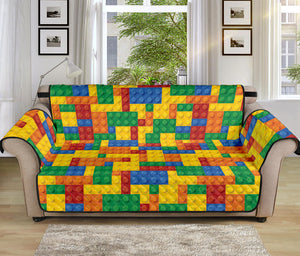 Plastic Building Blocks Pattern Print Sofa Protector