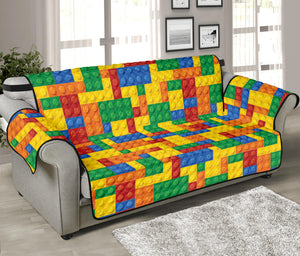 Plastic Building Blocks Pattern Print Sofa Protector