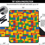 Plastic Building Blocks Pattern Print Sofa Protector