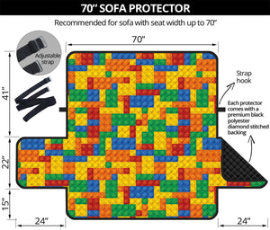 Plastic Building Blocks Pattern Print Sofa Protector