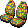 Plastic Building Blocks Pattern Print Universal Fit Car Seat Covers