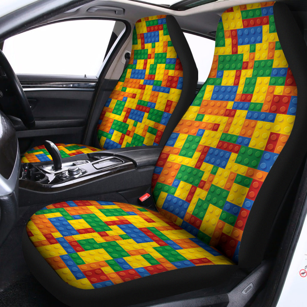 Plastic Building Blocks Pattern Print Universal Fit Car Seat Covers