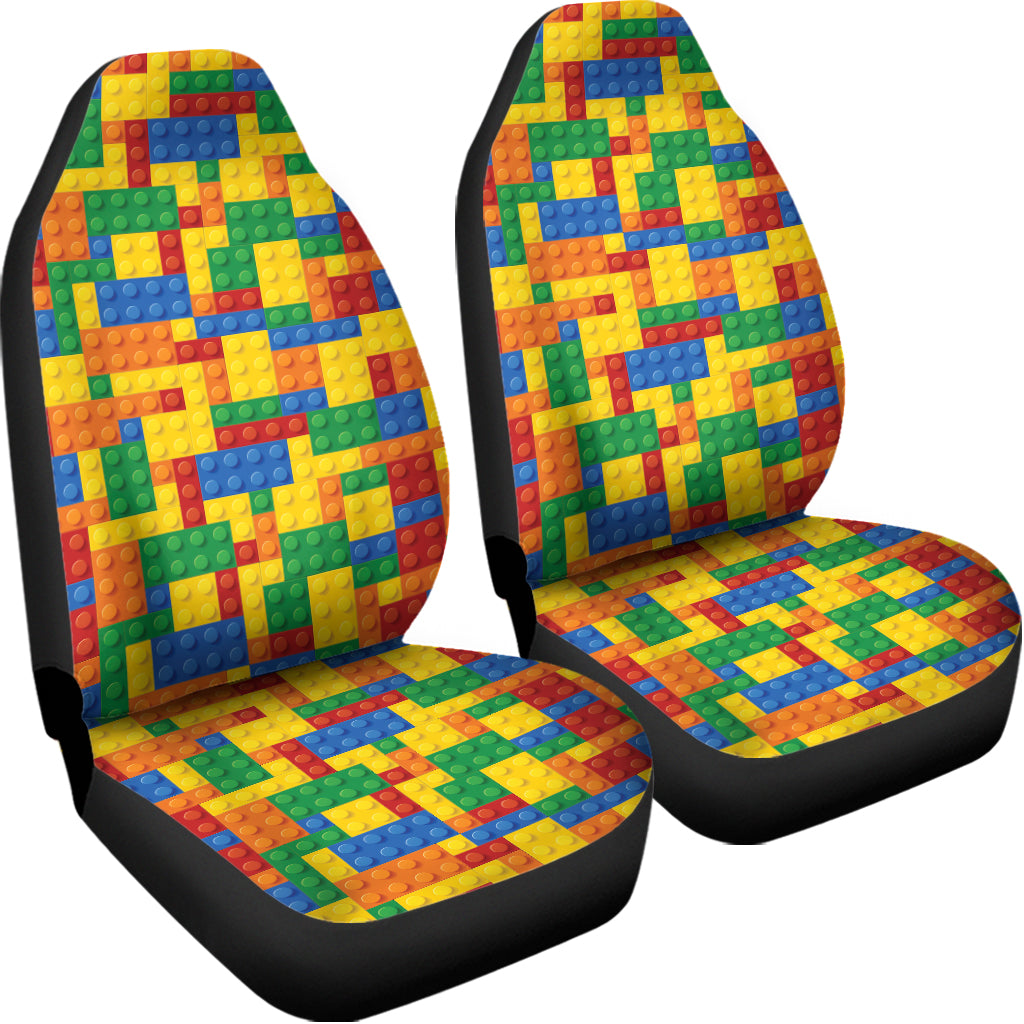 Plastic Building Blocks Pattern Print Universal Fit Car Seat Covers