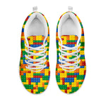 Plastic Building Blocks Pattern Print White Sneakers