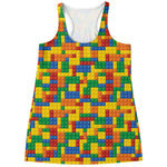 Plastic Building Blocks Pattern Print Women's Racerback Tank Top