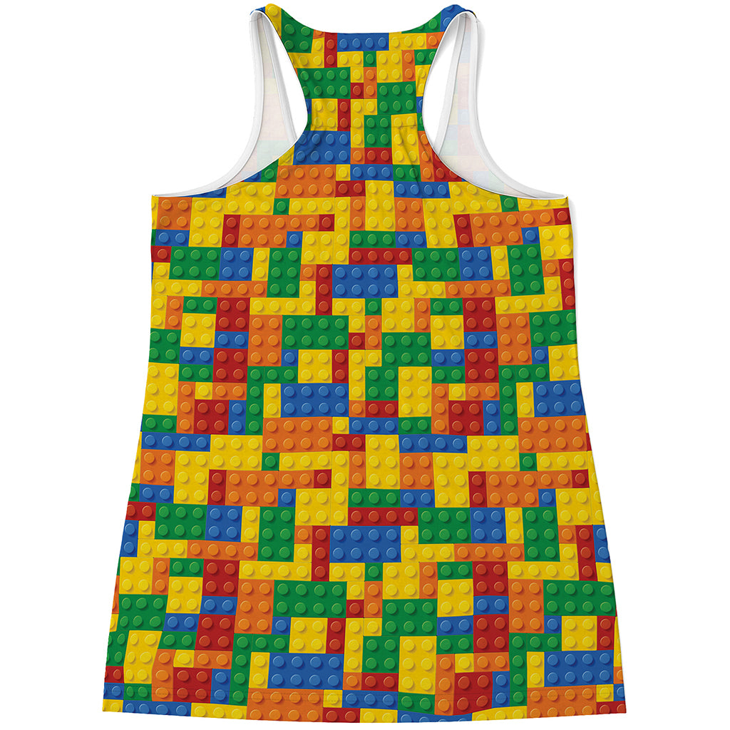 Plastic Building Blocks Pattern Print Women's Racerback Tank Top