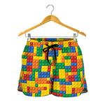 Plastic Building Blocks Pattern Print Women's Shorts