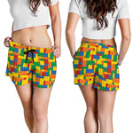 Plastic Building Blocks Pattern Print Women's Shorts