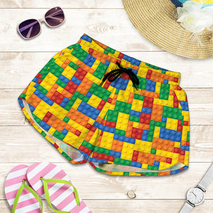 Plastic Building Blocks Pattern Print Women's Shorts