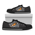 Play Dart Drink Beer Print Black Low Top Sneakers