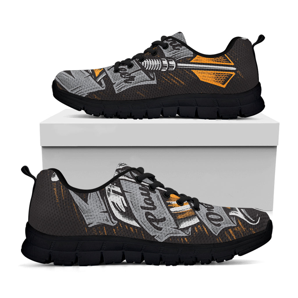 Play Dart Drink Beer Print Black Sneakers