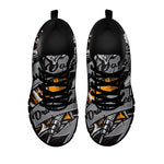Play Dart Drink Beer Print Black Sneakers