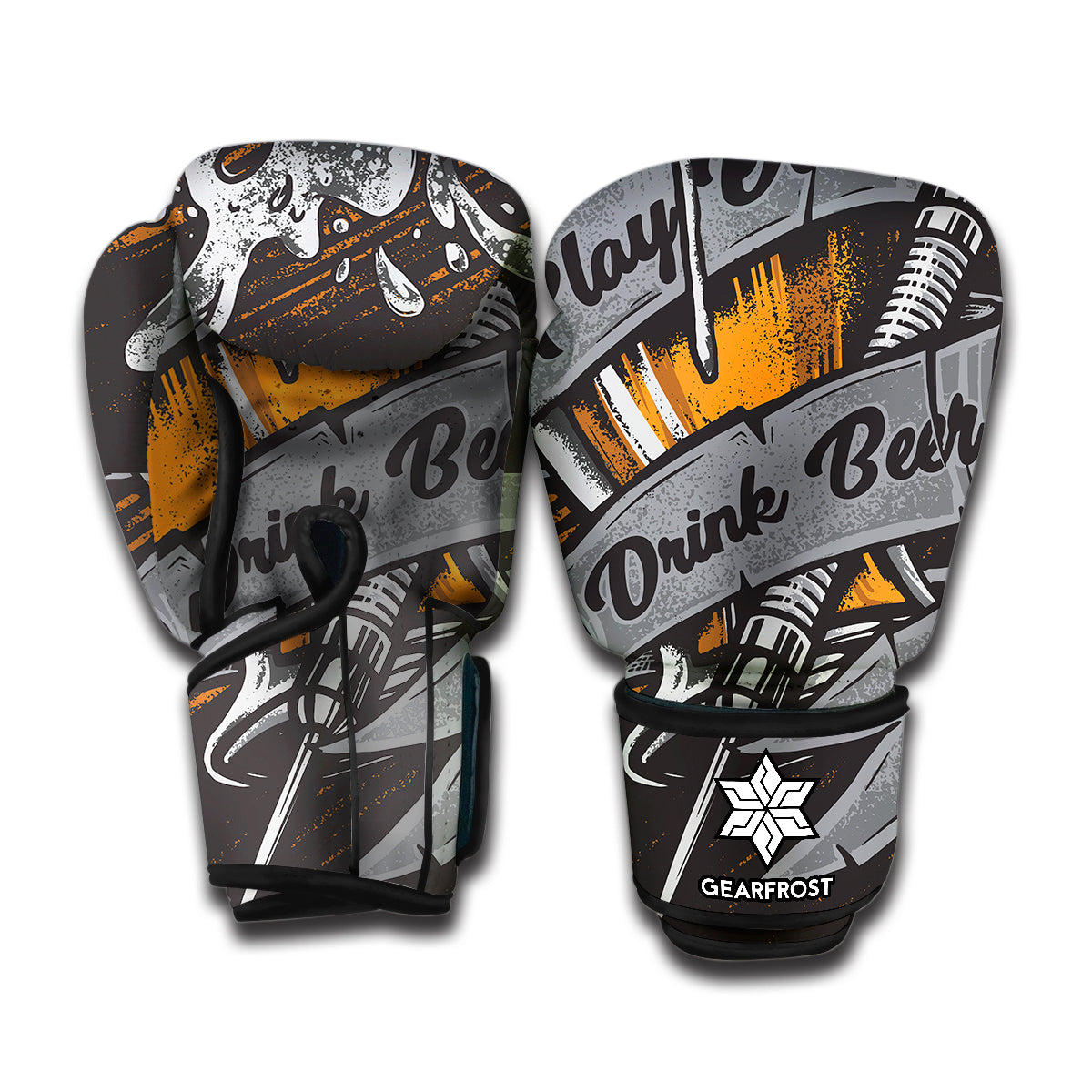 Play Dart Drink Beer Print Boxing Gloves