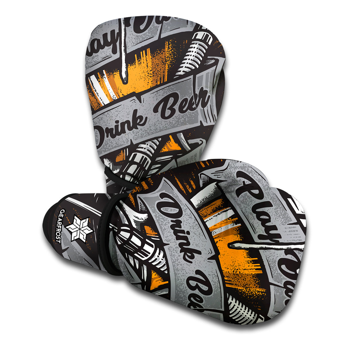 Play Dart Drink Beer Print Boxing Gloves