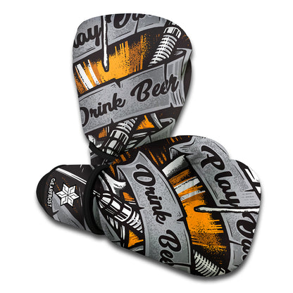 Play Dart Drink Beer Print Boxing Gloves