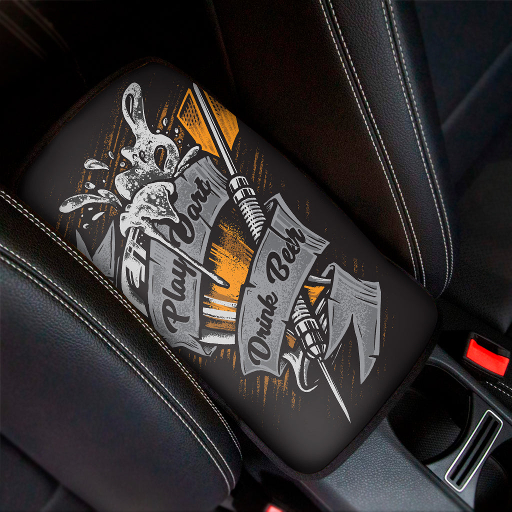 Play Dart Drink Beer Print Car Center Console Cover
