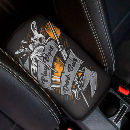 Play Dart Drink Beer Print Car Center Console Cover