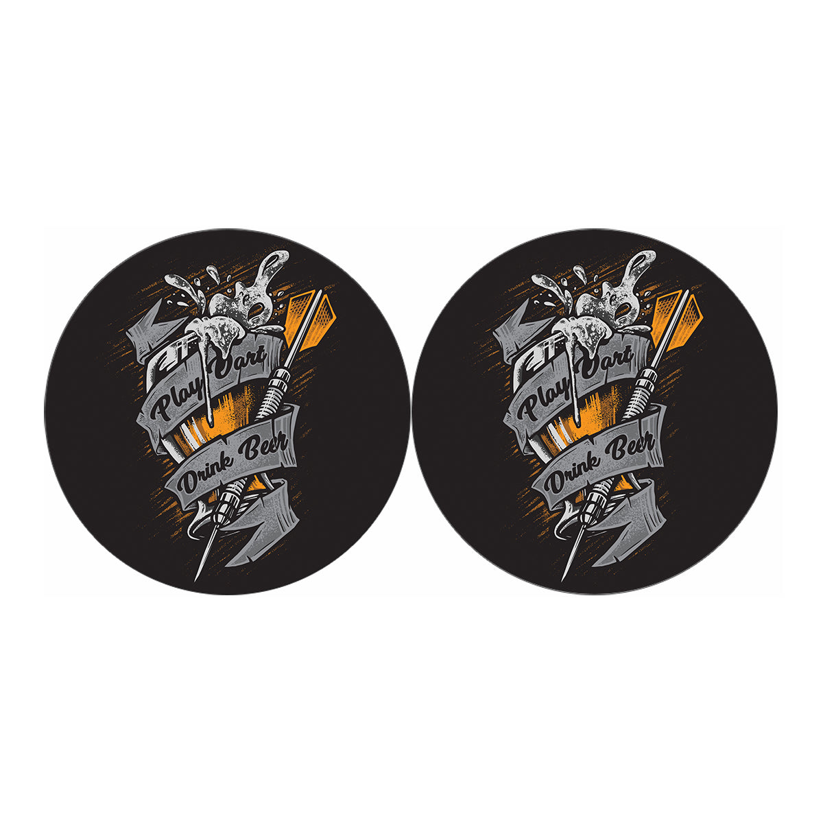 Play Dart Drink Beer Print Car Coasters