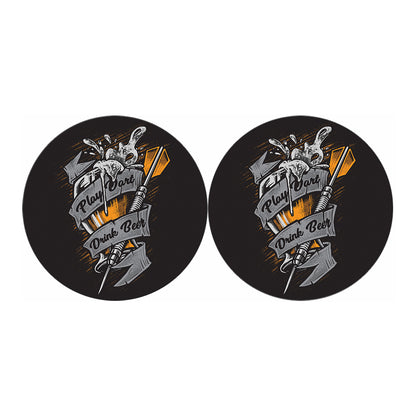 Play Dart Drink Beer Print Car Coasters