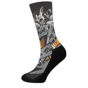 Play Dart Drink Beer Print Crew Socks