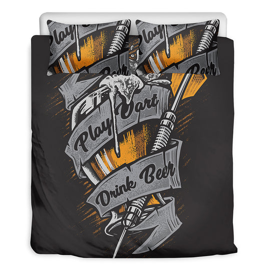 Play Dart Drink Beer Print Duvet Cover Bedding Set