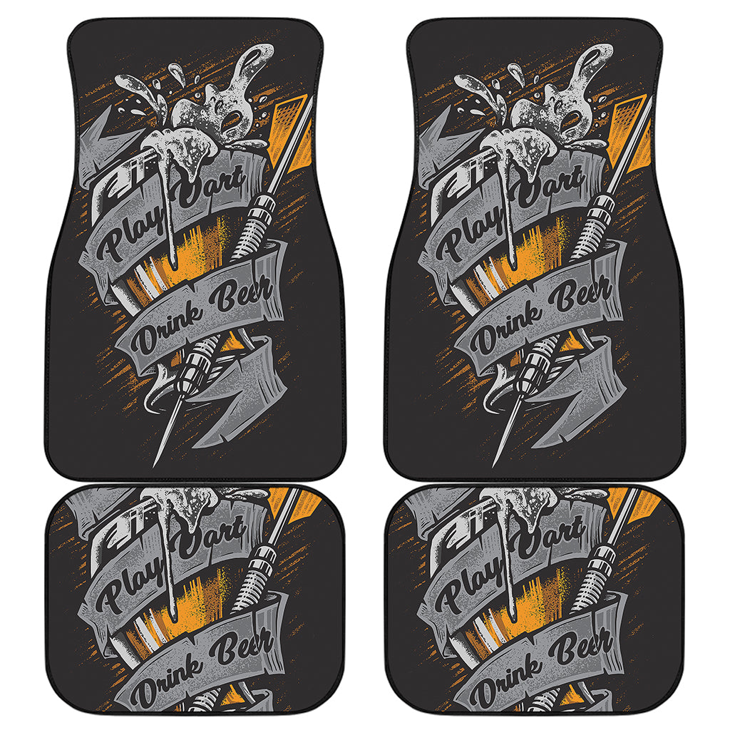 Play Dart Drink Beer Print Front and Back Car Floor Mats